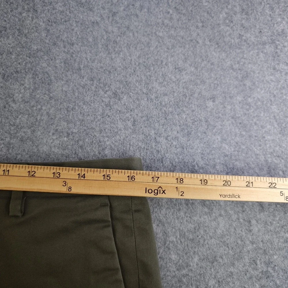 Banana Republic Aiden Pants Mens 32x32 Slim Fit Green Flat Front 100% Cotton